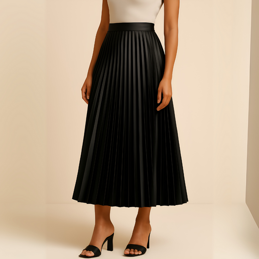 Nokmo | Women's High-Waist Pleated Midi Skirt