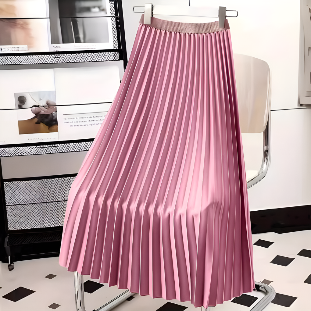 Nokmo | Women's High-Waist Pleated Midi Skirt