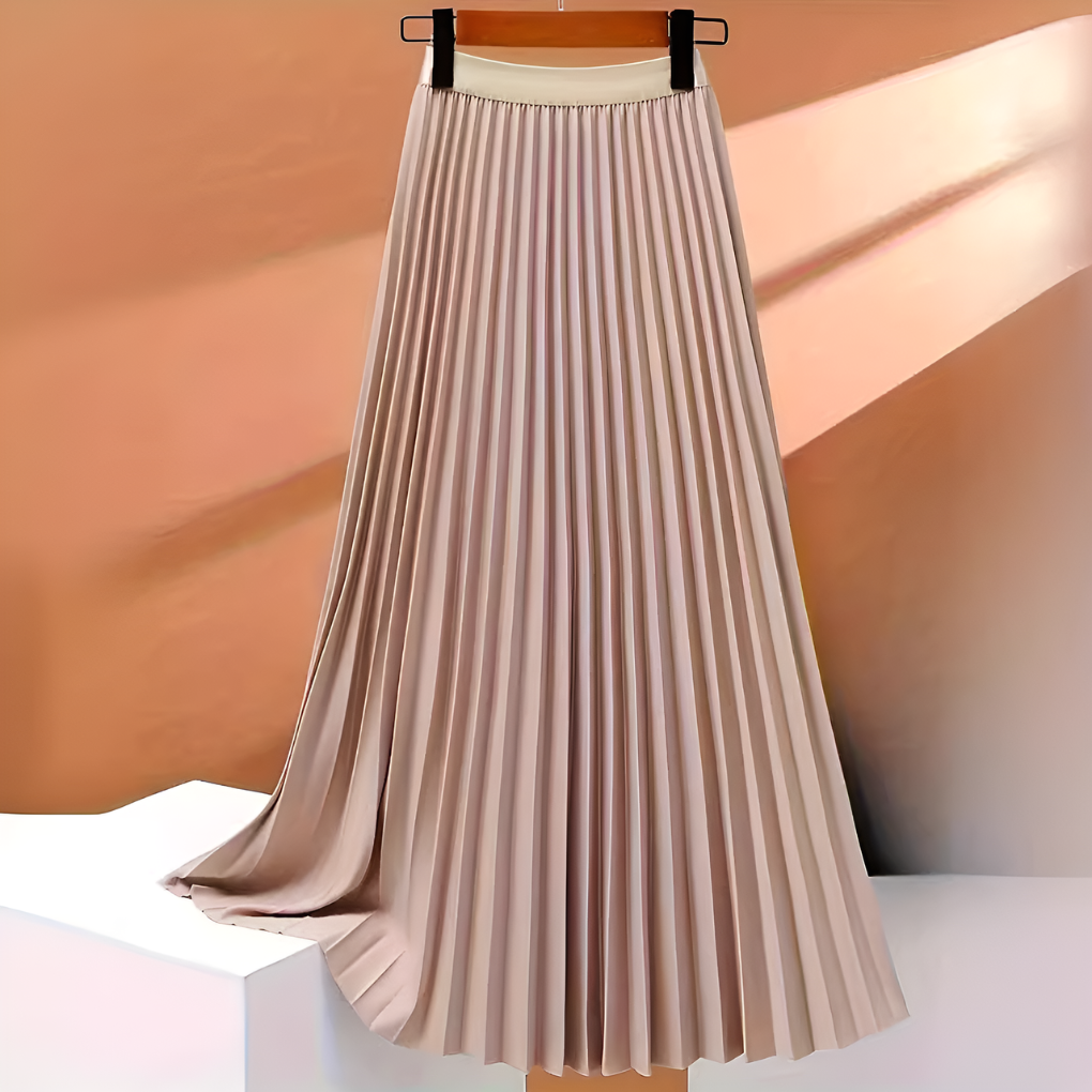 Nokmo | Women's High-Waist Pleated Midi Skirt