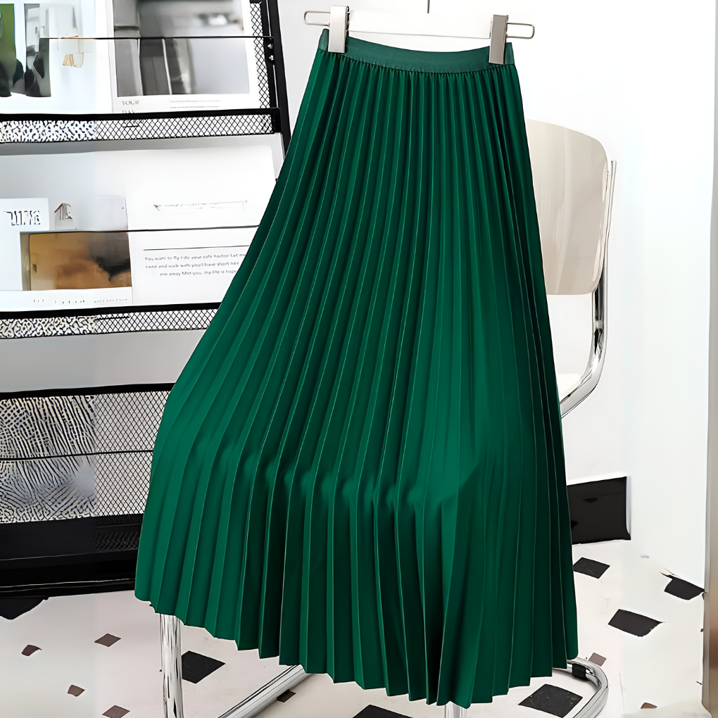 Nokmo | Women's High-Waist Pleated Midi Skirt