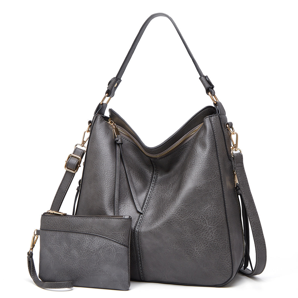 Nokmo | Women's Hobo Shoulder Bag with Gold Hardware