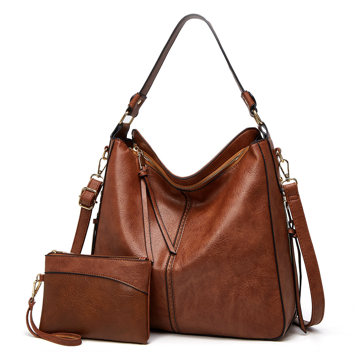 Nokmo | Women's Hobo Shoulder Bag with Gold Hardware