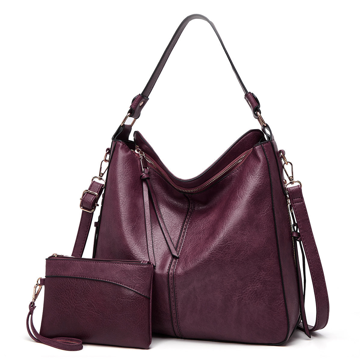 Nokmo | Women's Hobo Shoulder Bag with Gold Hardware