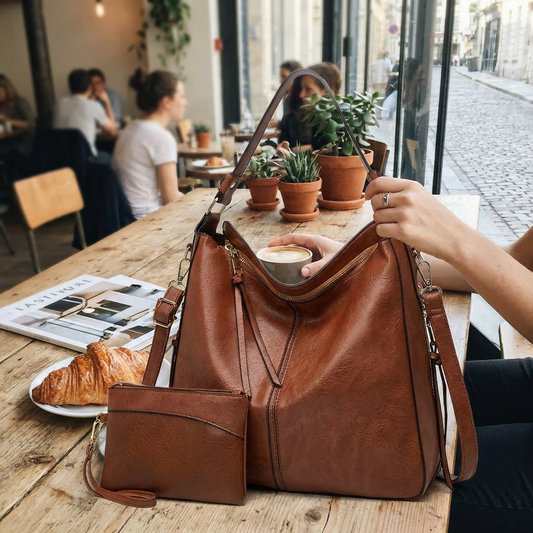 Nokmo | Women's Hobo Shoulder Bag with Gold Hardware