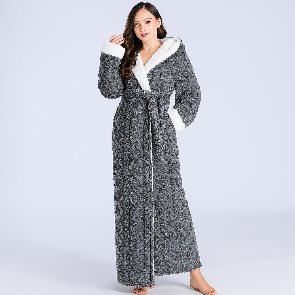 Nokmo | Women's Hooded Bathrobe Ankle Length Robe
