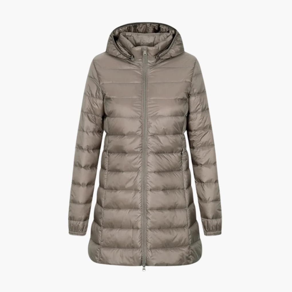 Nokmo | Women's Hooded Down Parka with Horizontal Quilting