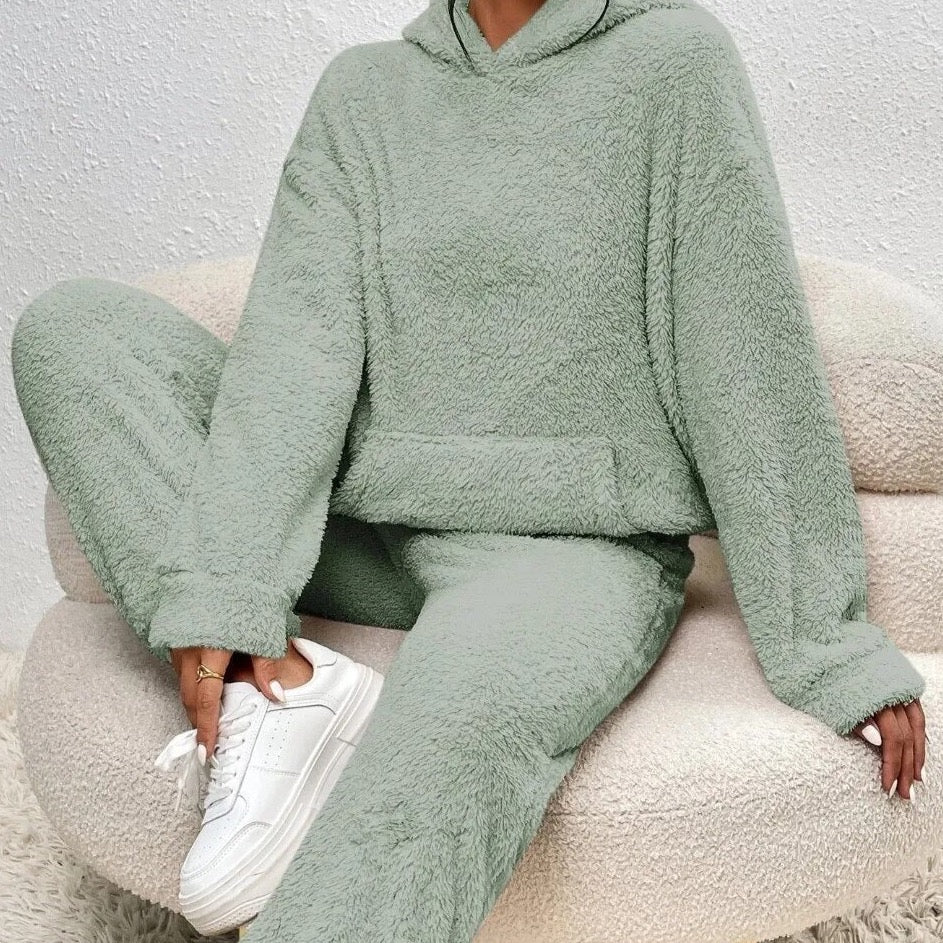 Nokmo | Women's Hooded Loungewear Set Plush Two-Piece