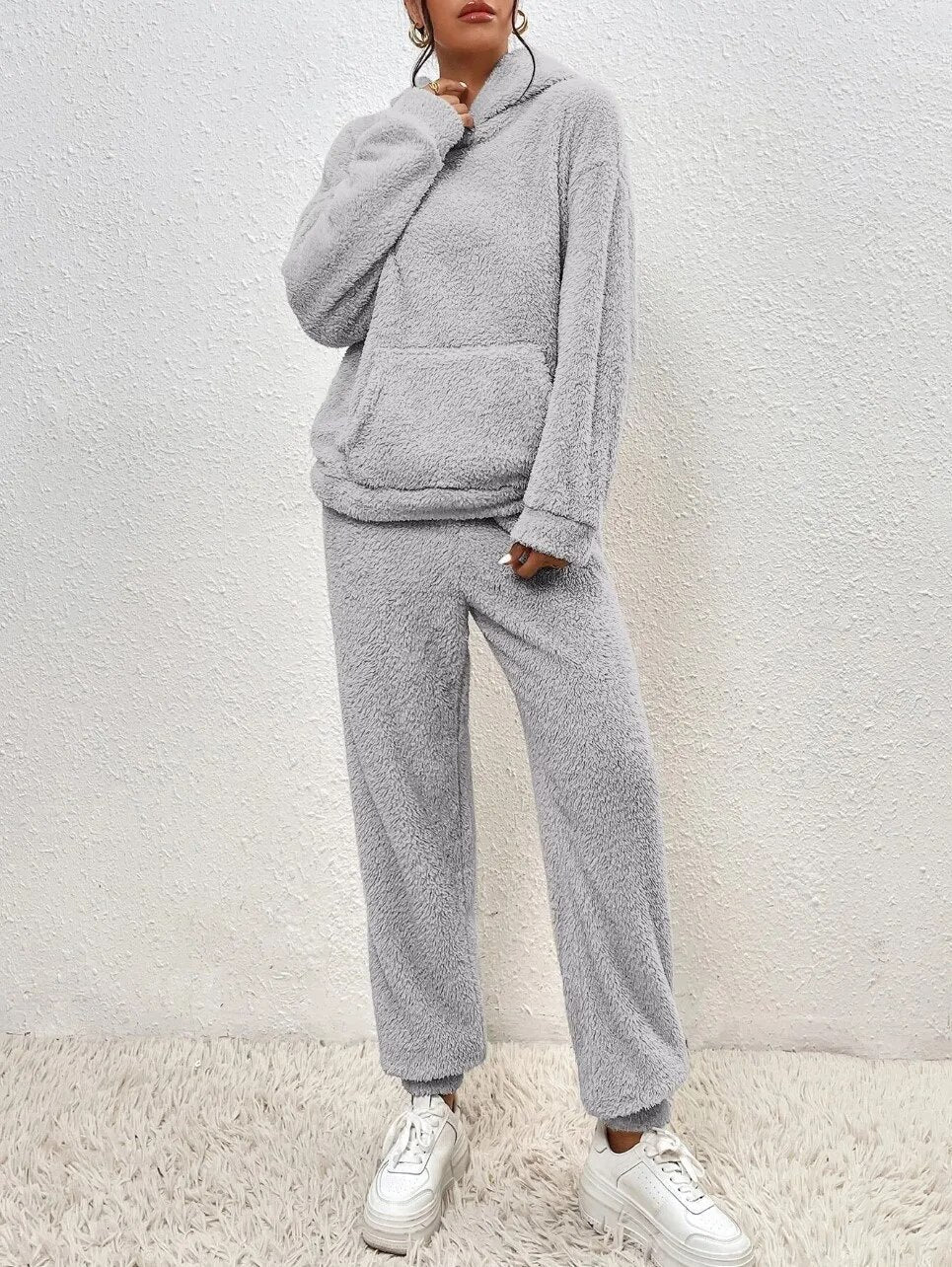 Nokmo | Women's Hooded Loungewear Set Plush Two-Piece