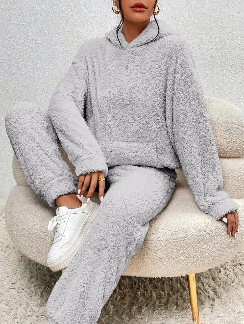 Nokmo | Women's Hooded Loungewear Set Plush Two-Piece