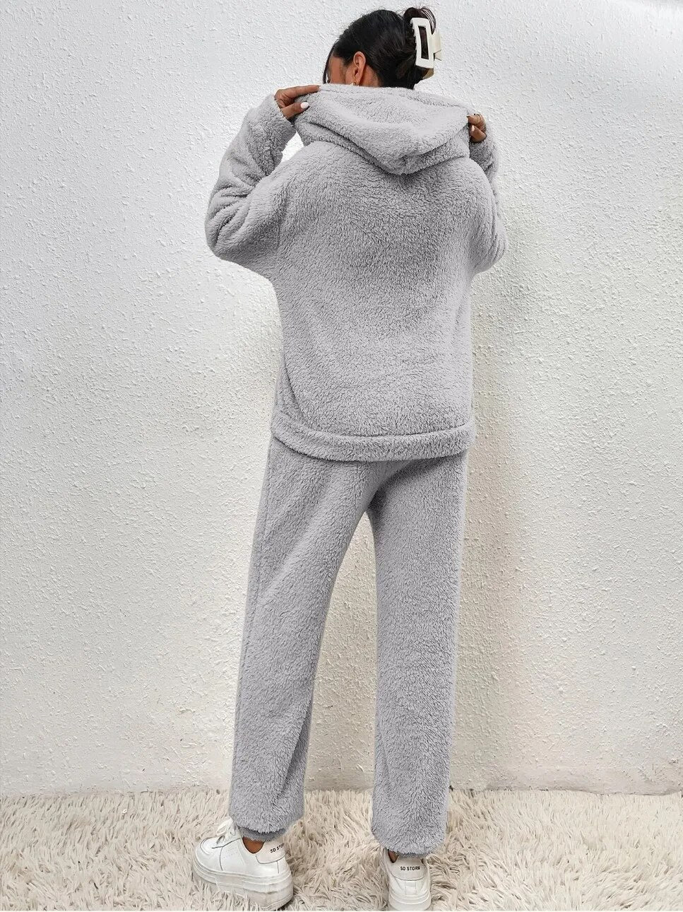 Nokmo | Women's Hooded Loungewear Set Plush Two-Piece