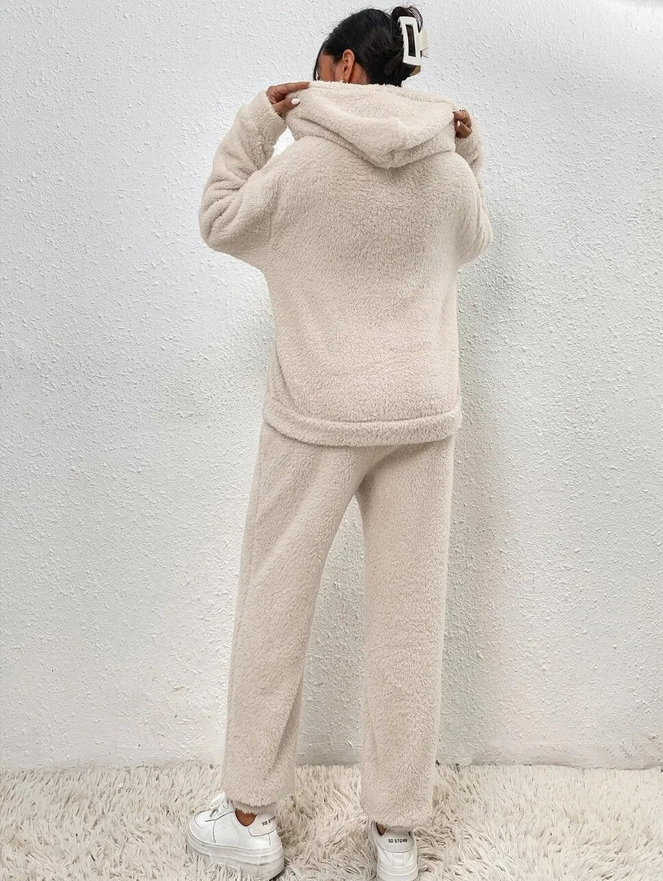 Nokmo | Women's Hooded Loungewear Set Plush Two-Piece