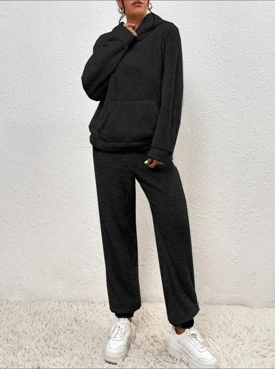 Nokmo | Women's Hooded Loungewear Set Plush Two-Piece