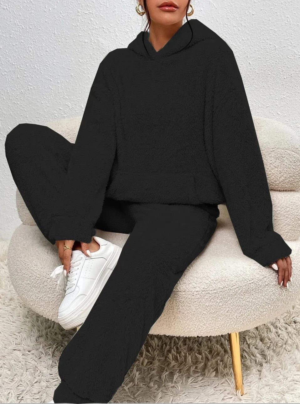 Nokmo | Women's Hooded Loungewear Set Plush Two-Piece