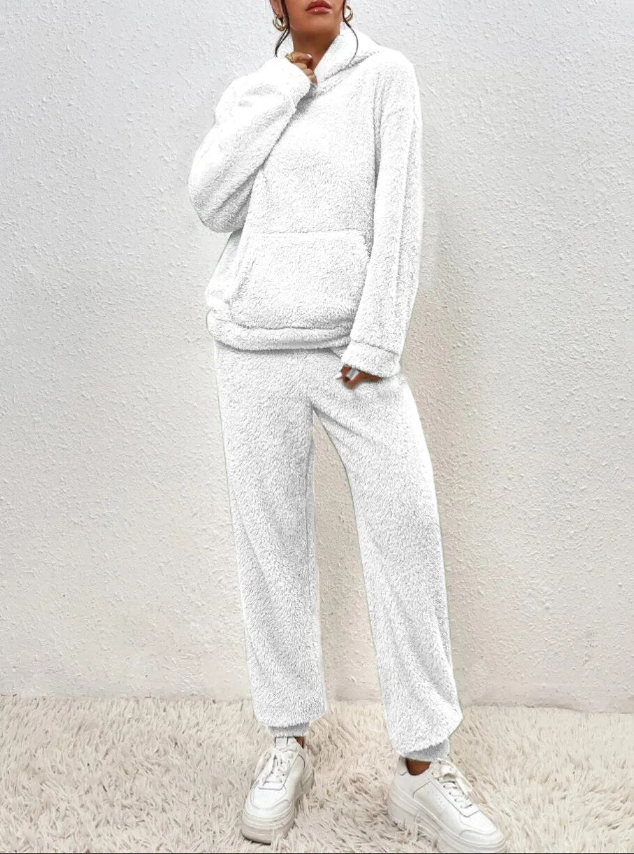 Nokmo | Women's Hooded Loungewear Set Plush Two-Piece