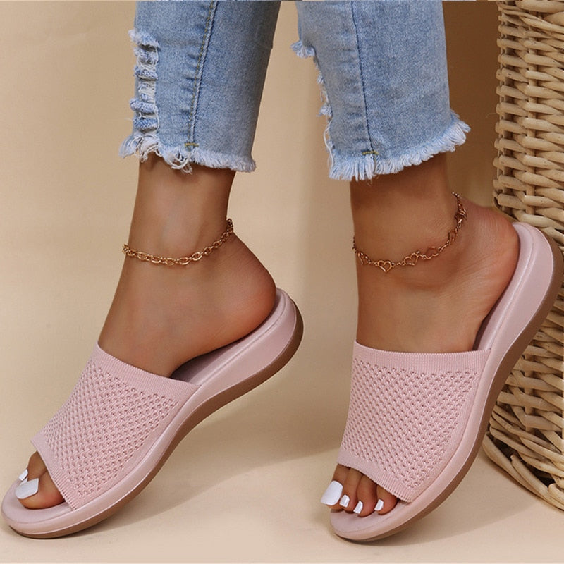 Nokmo | Women's Knitted Slide Sandals with Open Toe