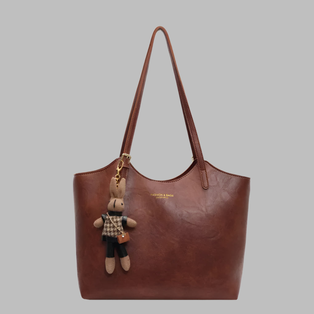 Nokmo | Women's Large Tote Shoulder Bag with Charm