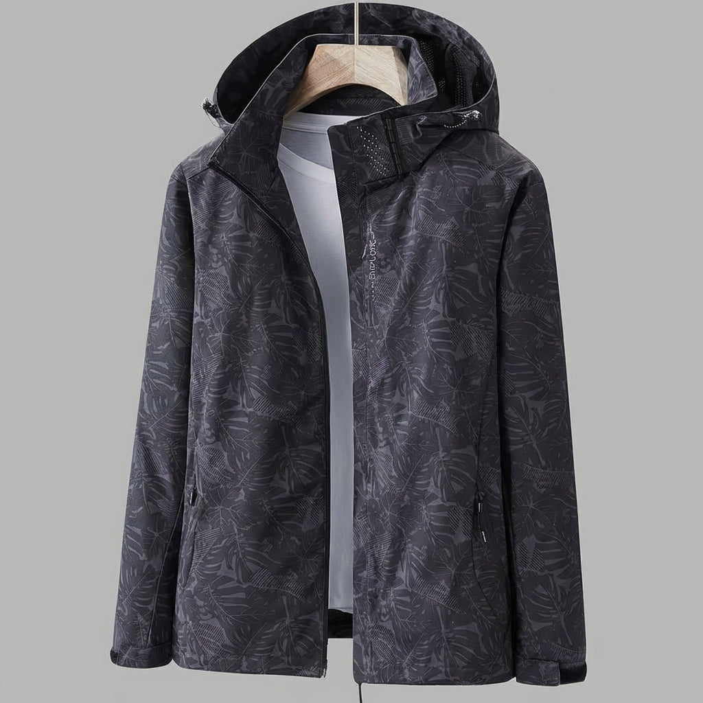 Nokmo | Women's Lightweight Hooded Jacket with Leaf Print