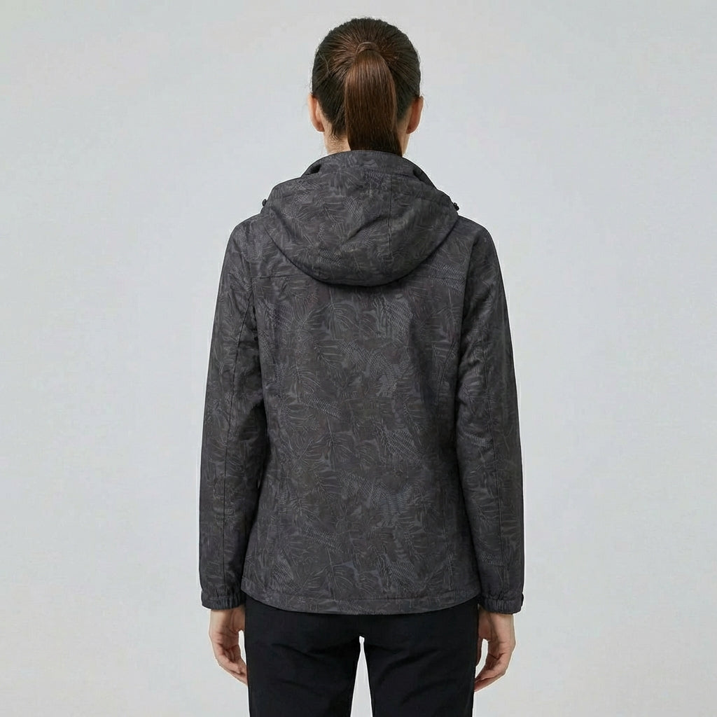 Nokmo | Women's Lightweight Hooded Jacket with Leaf Print