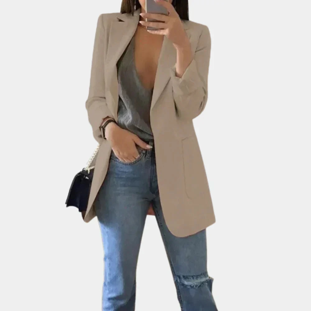 Nokmo | Women's Long Blazer with Slim Fit Tailoring