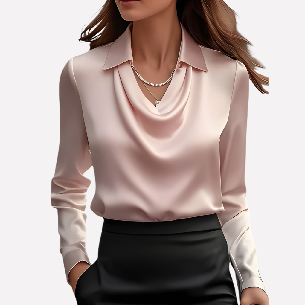 Nokmo | Women's Long Sleeve Drape Neck Blouse
