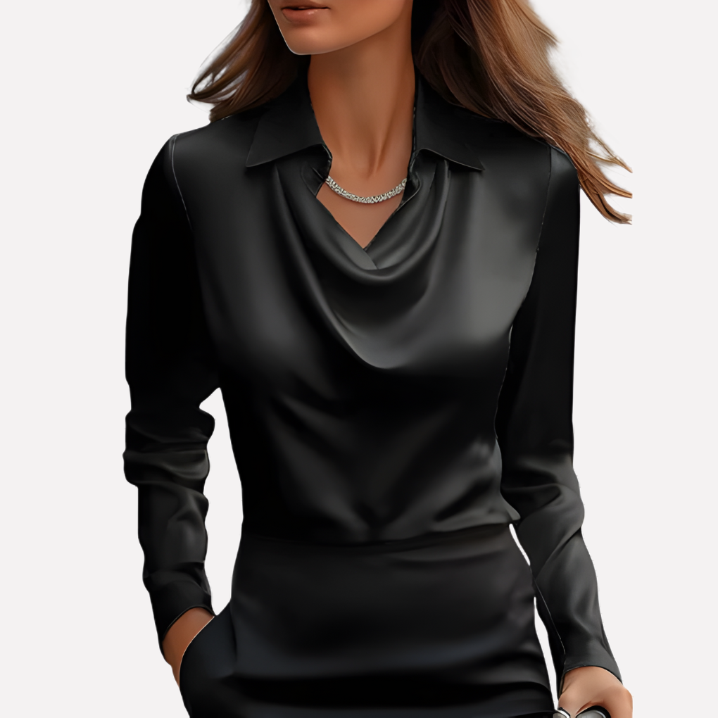 Nokmo | Women's Long Sleeve Drape Neck Blouse