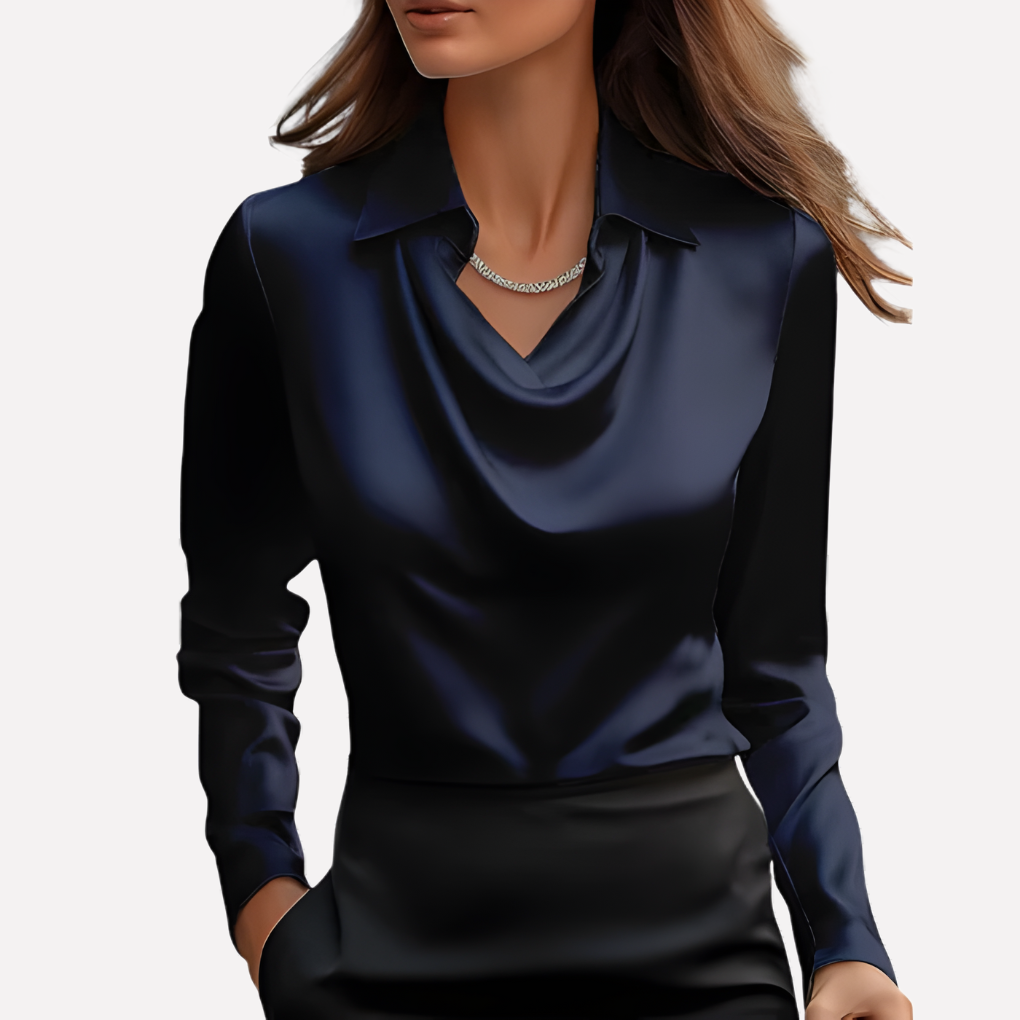 Nokmo | Women's Long Sleeve Drape Neck Blouse