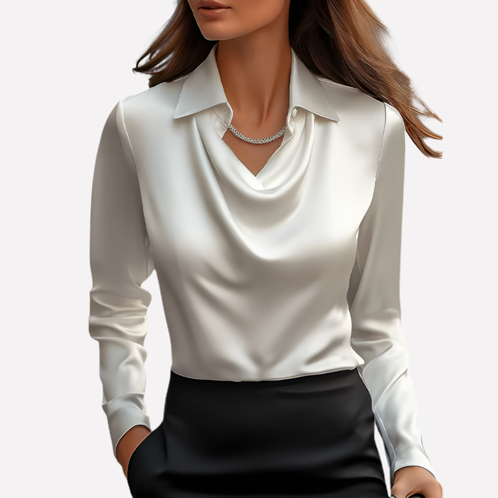 Nokmo | Women's Long Sleeve Drape Neck Blouse