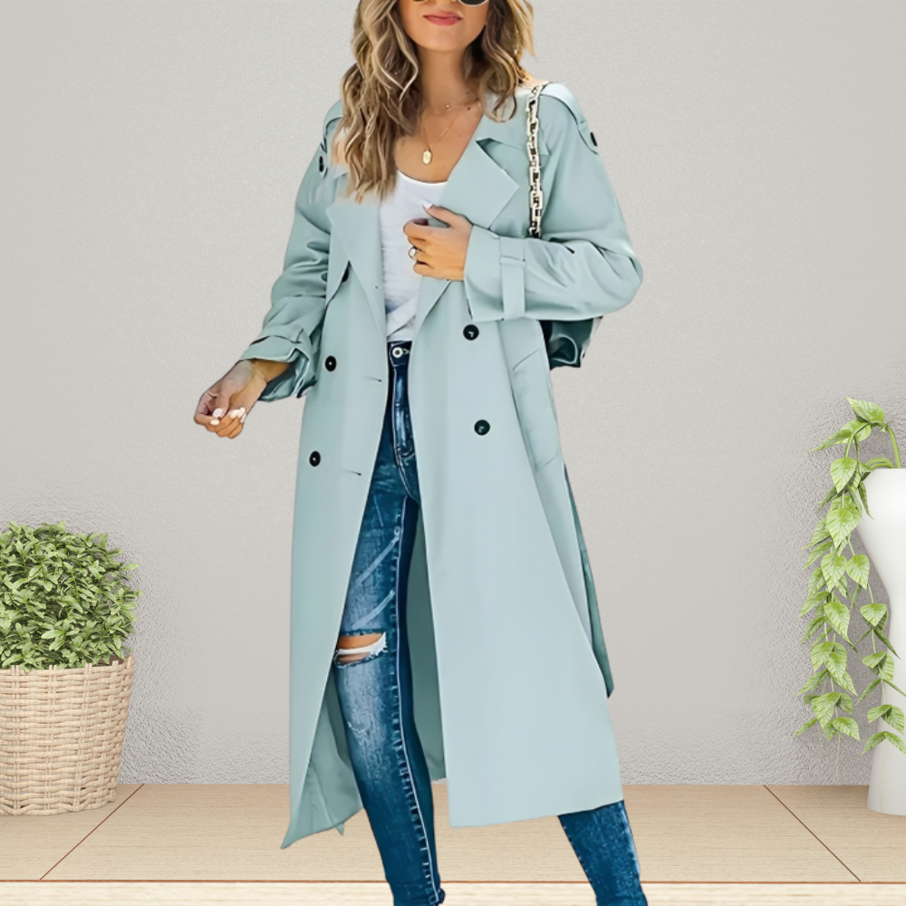 Nokmo | Women's Longline Double-Breasted Trench Coat