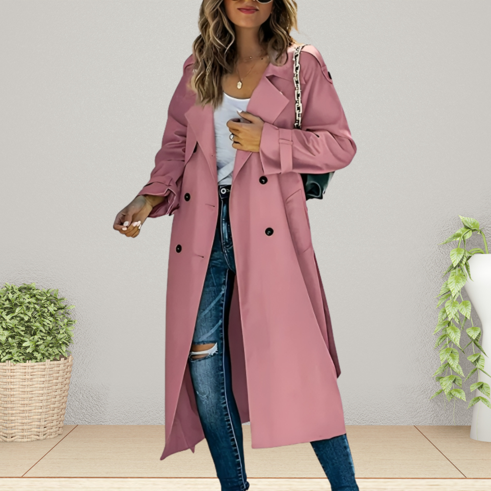 Nokmo | Women's Longline Double-Breasted Trench Coat