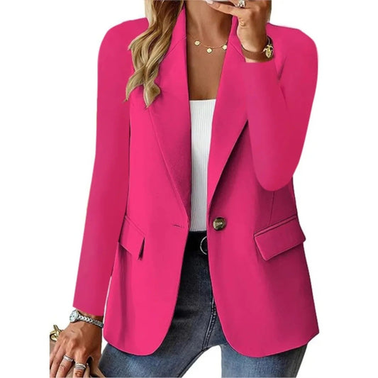 Nokmo | Women's One-Button Blazer with Pocket Detail