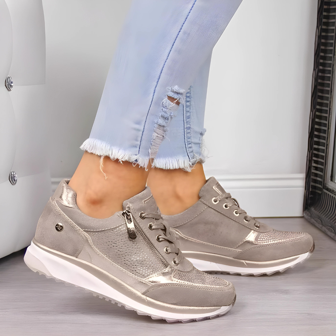 Nokmo | Women's Orthopedic Sneakers with Side Zip Detail
