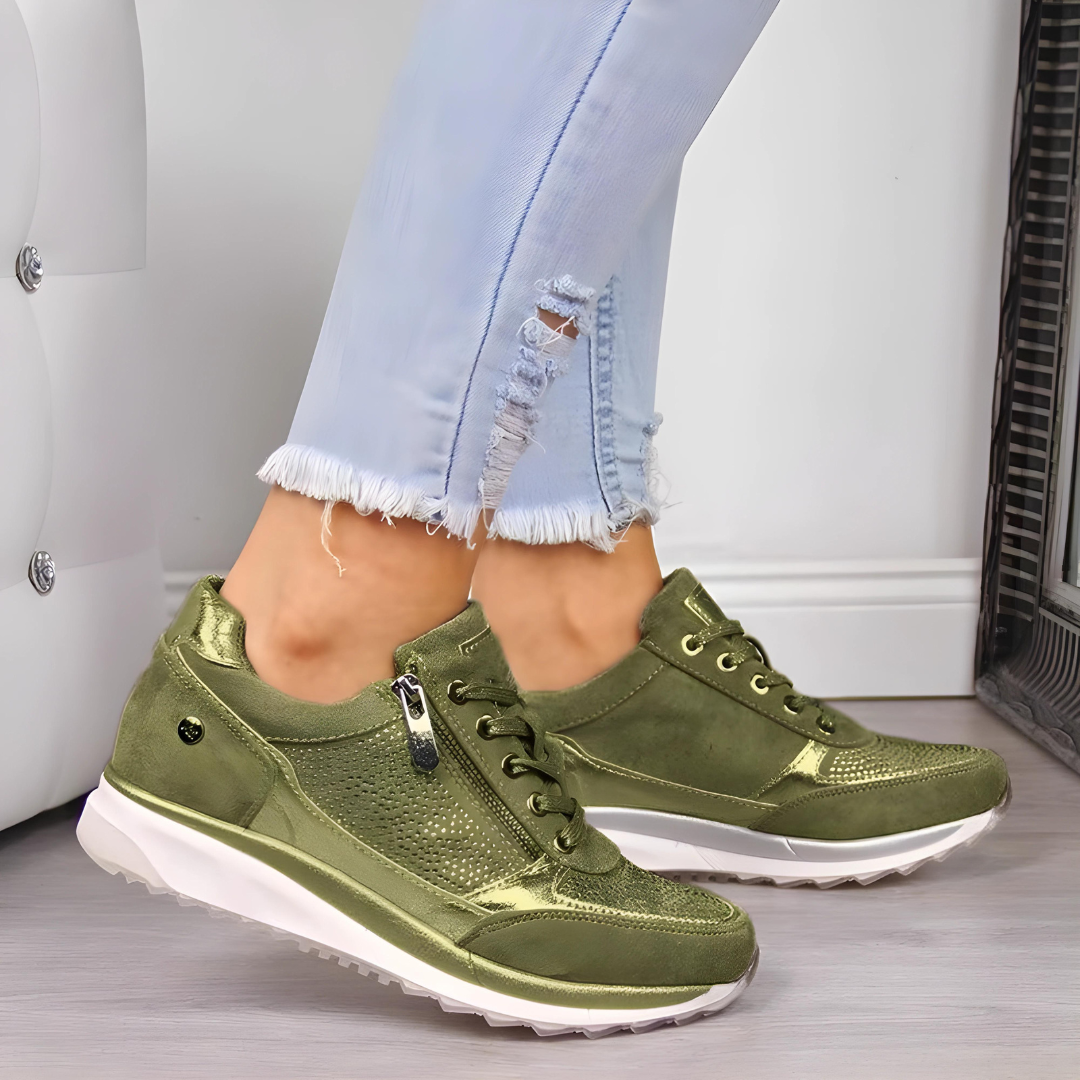 Nokmo | Women's Orthopedic Sneakers with Side Zip Detail