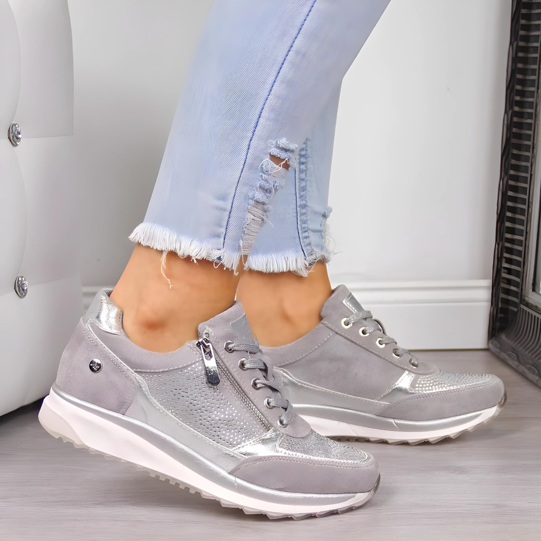 Nokmo | Women's Orthopedic Sneakers with Side Zip Detail