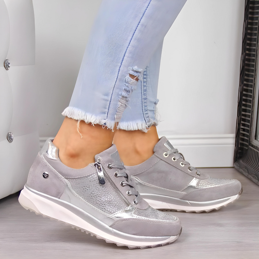 Nokmo | Women's Orthopedic Sneakers with Side Zip Detail
