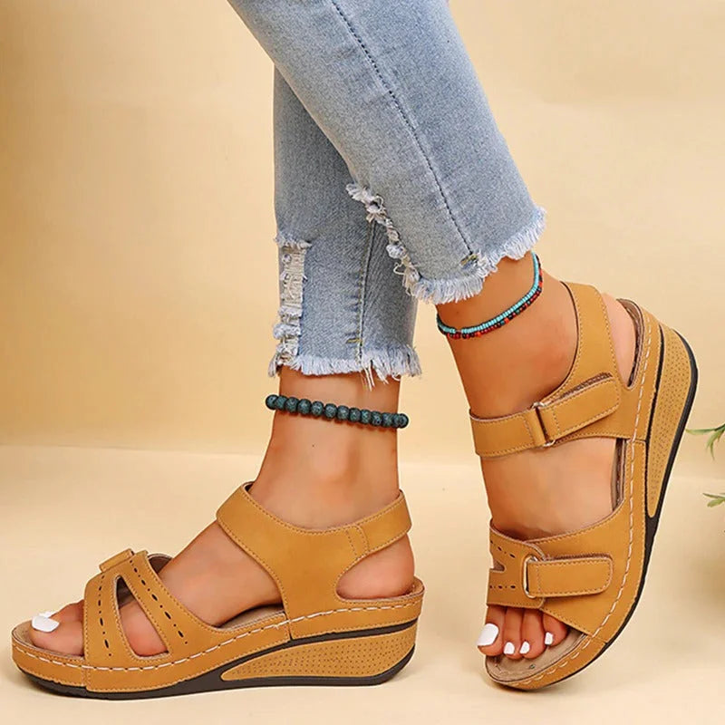 Nokmo | Women's Orthopedic Wedge Sandals with Adjustable Straps