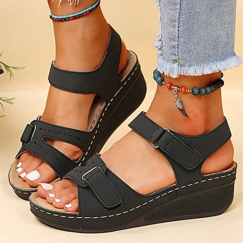 Nokmo | Women's Orthopedic Wedge Sandals with Adjustable Straps