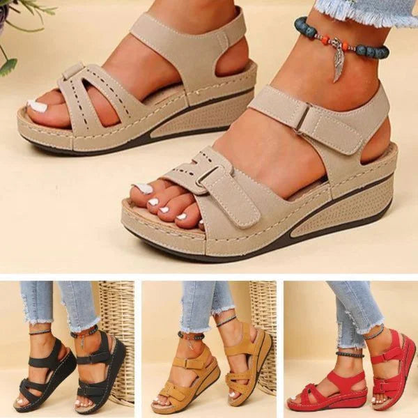 Nokmo | Women's Orthopedic Wedge Sandals with Adjustable Straps