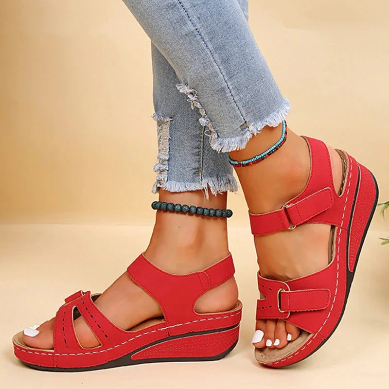 Nokmo | Women's Orthopedic Wedge Sandals with Adjustable Straps