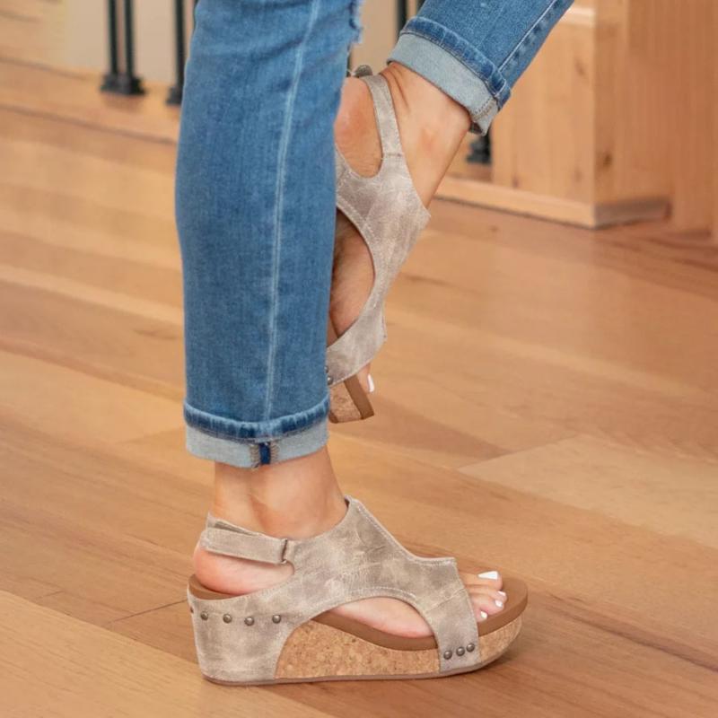 Nokmo | Women's Orthopedic Wedge Sandals with Cork Sole