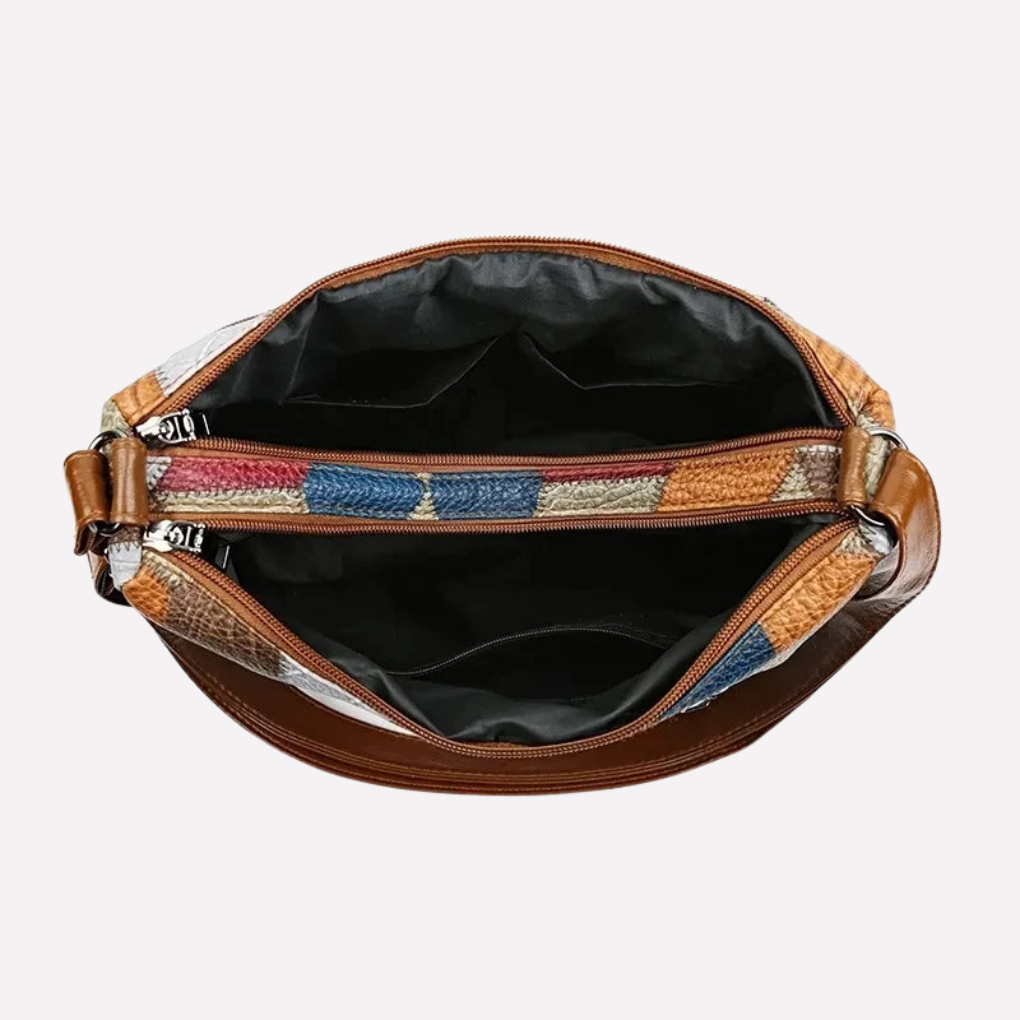 Nokmo | Women's Patchwork Crossbody Bag with Multiple Compartments