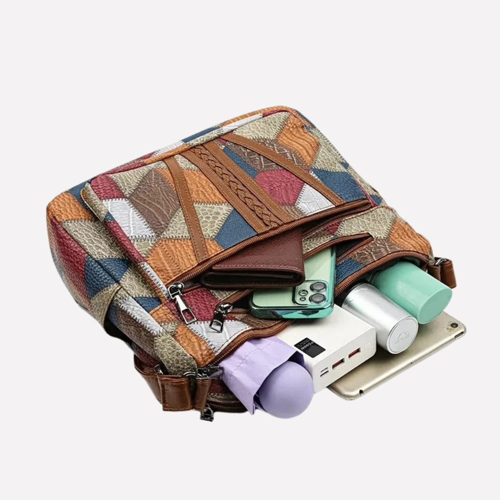 Nokmo | Women's Patchwork Crossbody Bag with Multiple Compartments