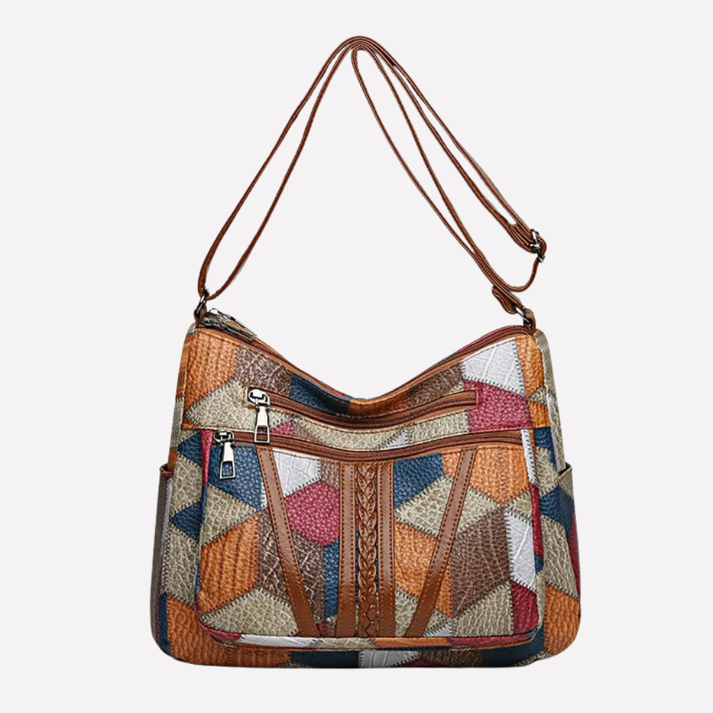 Nokmo | Women's Patchwork Crossbody Bag with Multiple Compartments