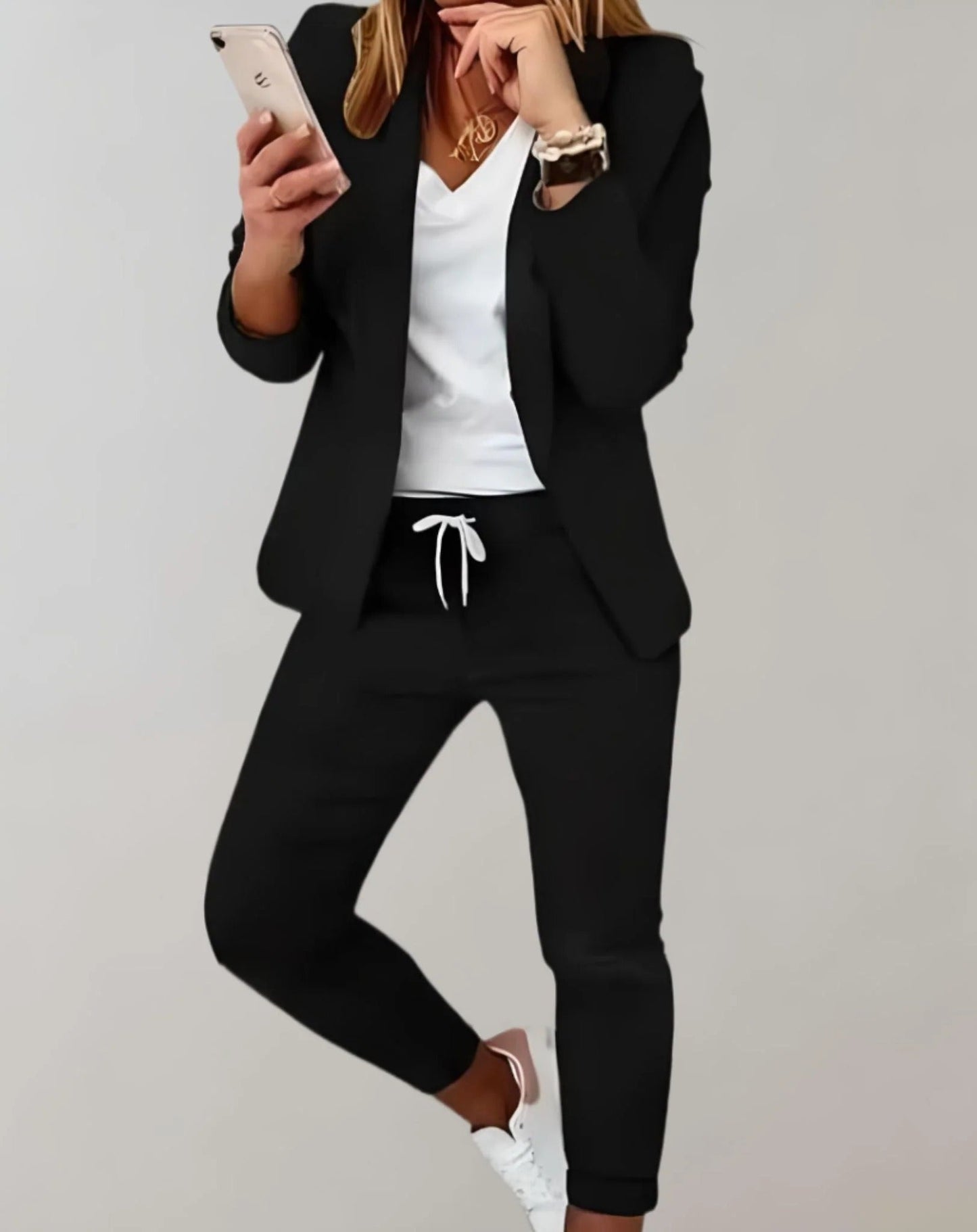 Nokmo | Women's Plaid Blazer & Trouser Suit Set