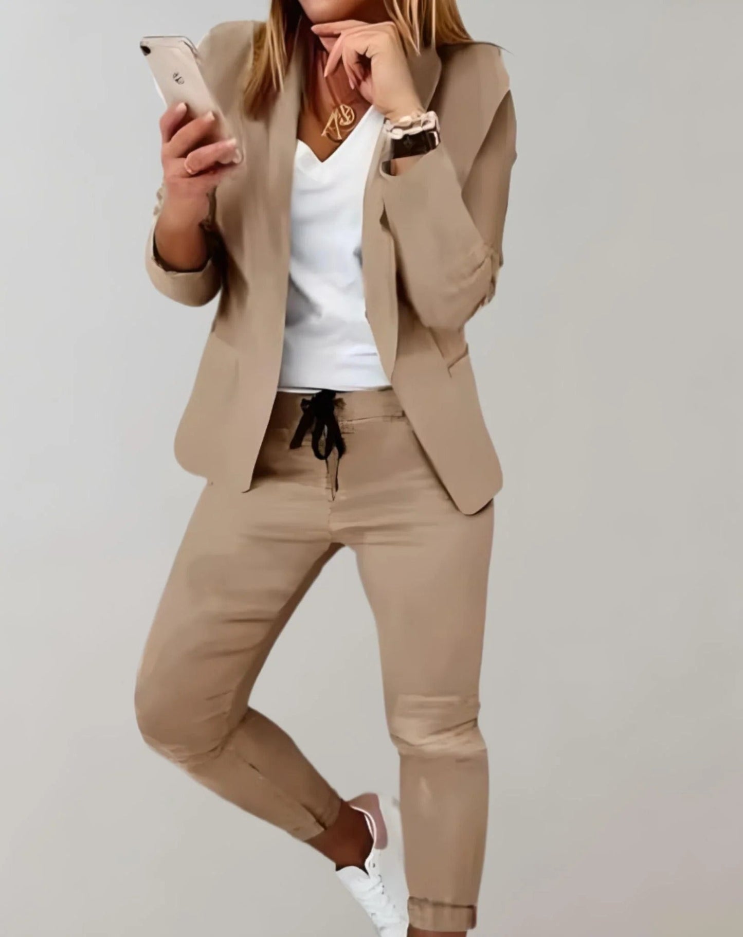 Nokmo | Women's Plaid Blazer & Trouser Suit Set