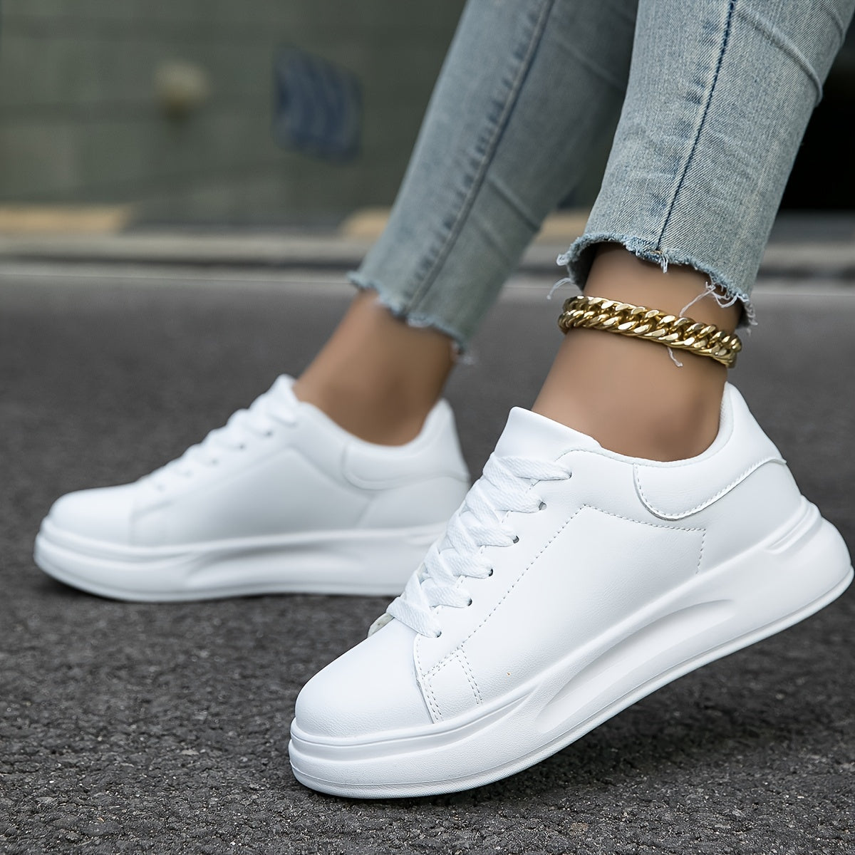 Nokmo | Women's Platform Sneakers - Classic Lace-Up