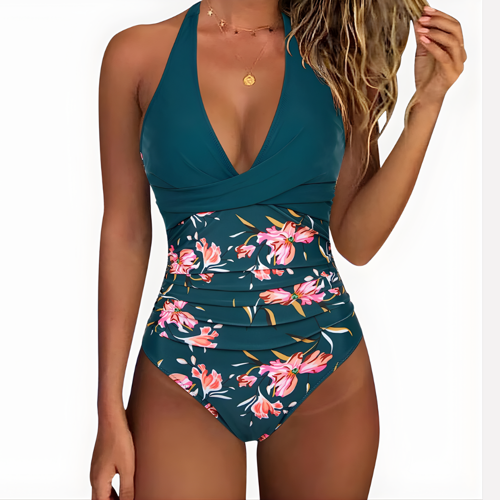 Nokmo | Women's Plunge Neck Twist Swimsuit