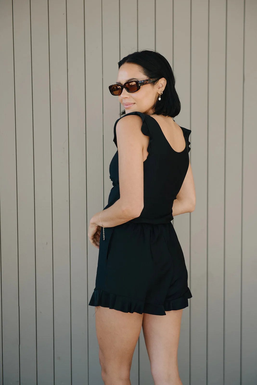 Nokmo | Women's Ruffle Trim Wrap Romper