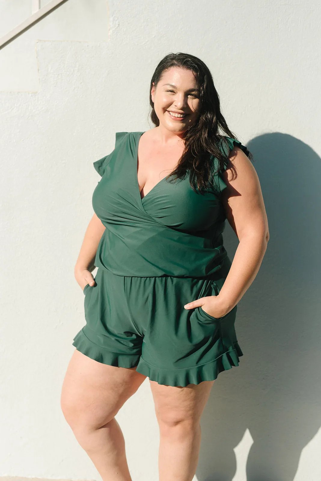 Nokmo | Women's Ruffle Trim Wrap Romper