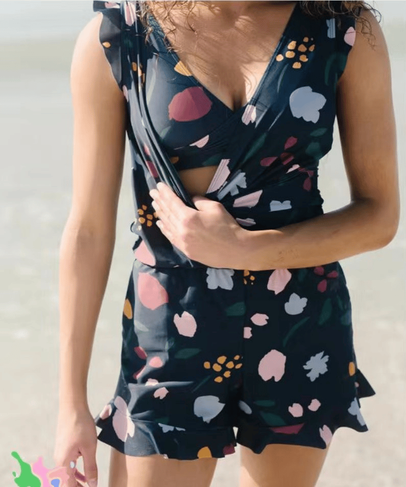 Nokmo | Women's Ruffle Trim Wrap Romper
