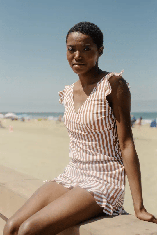 Nokmo | Women's Ruffle Trim Wrap Romper
